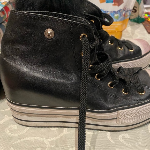 Rock and candy by ziti converse wedge shoes removable fur leather - Picture 5 of 9